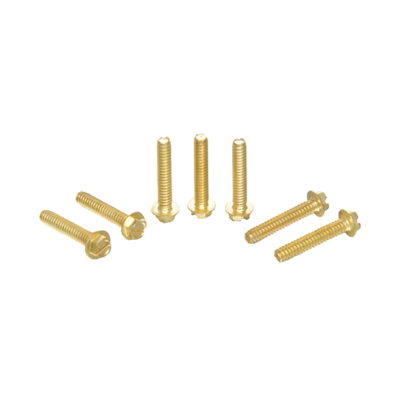 Skru flange heksagon bersalut zink kuning